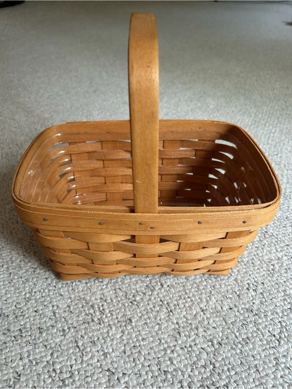 Longaberger Woven Handled Basket - Light Brown